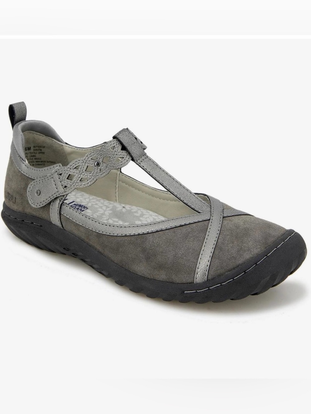 JBU Gray T-Strap Mary Jane Flat
